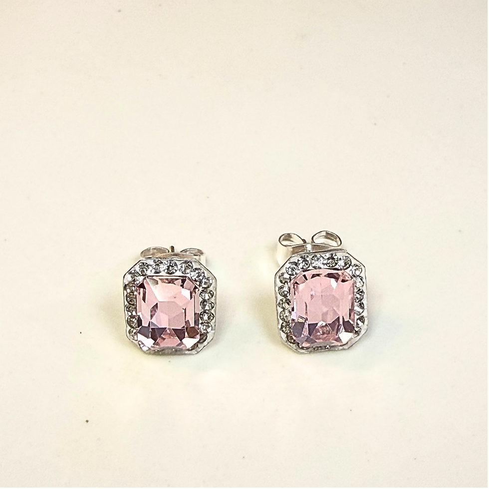 Miniatura: Aretes Rectángulo Rosa Pastel