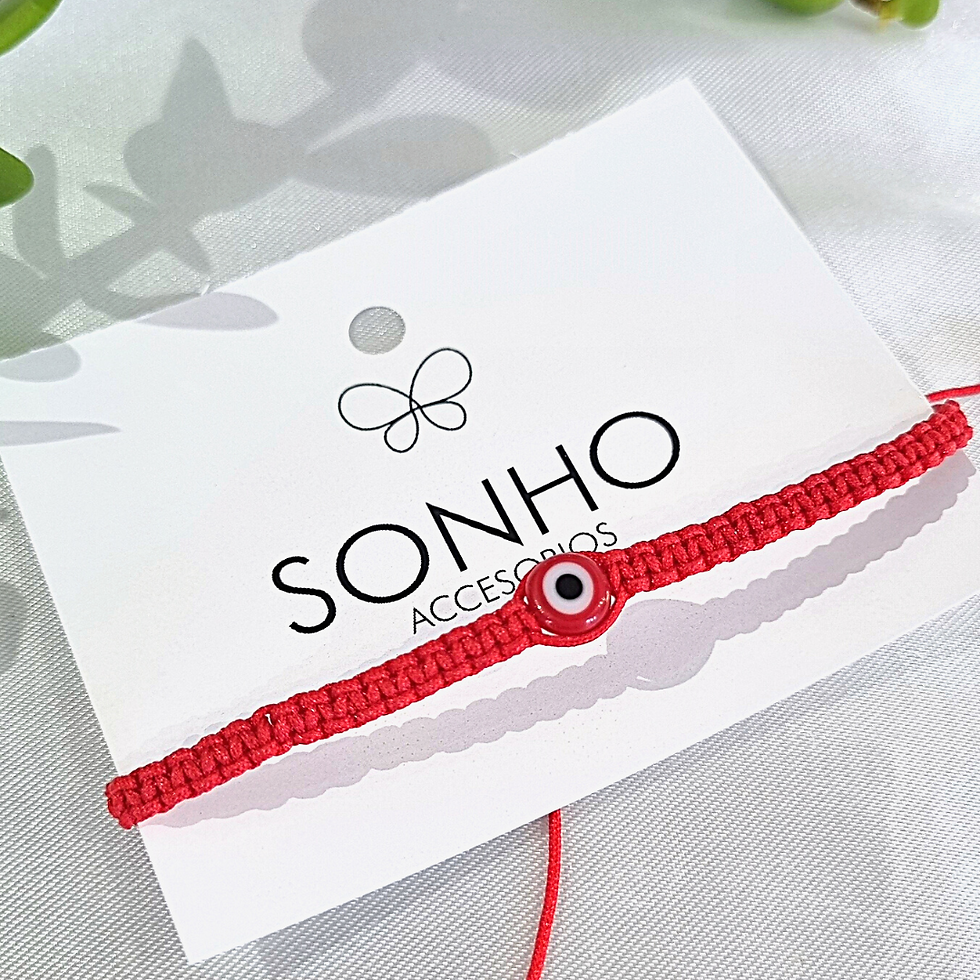 Miniatura: Pulsera Tejida con Ojo Turco rojo