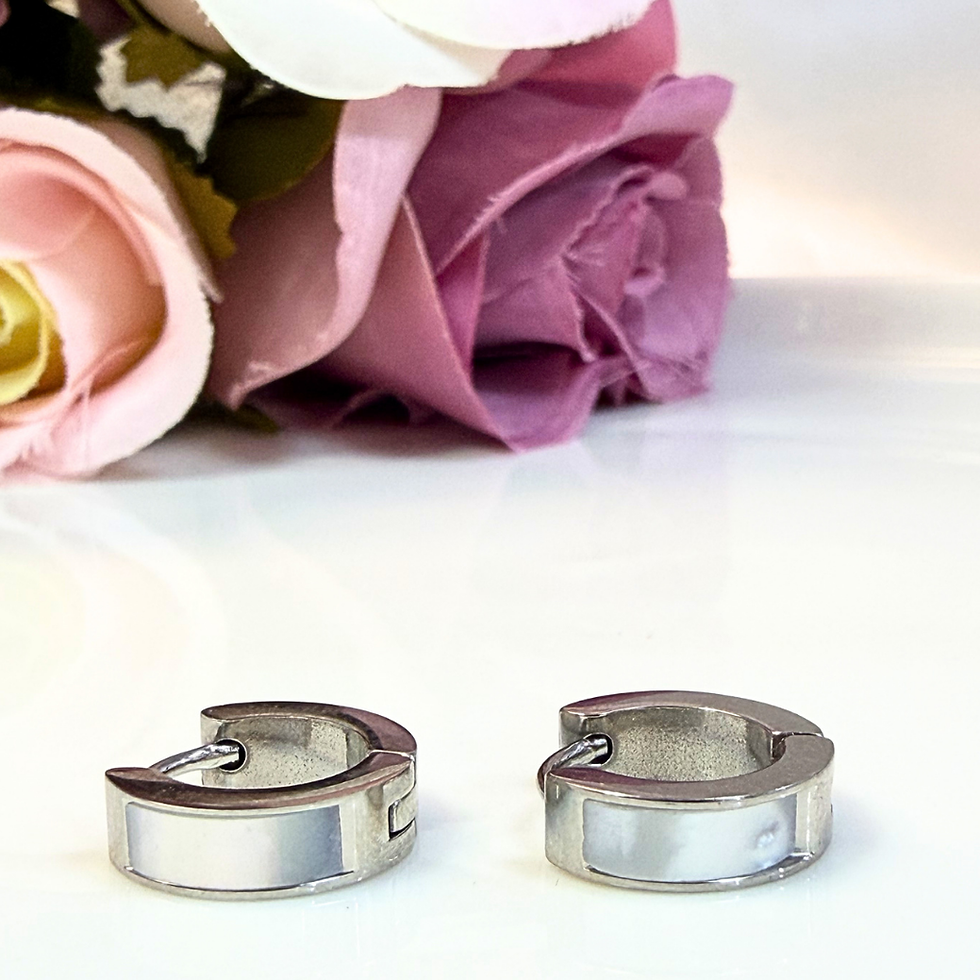 Miniatura: Huggie Madre Perla Plateada
