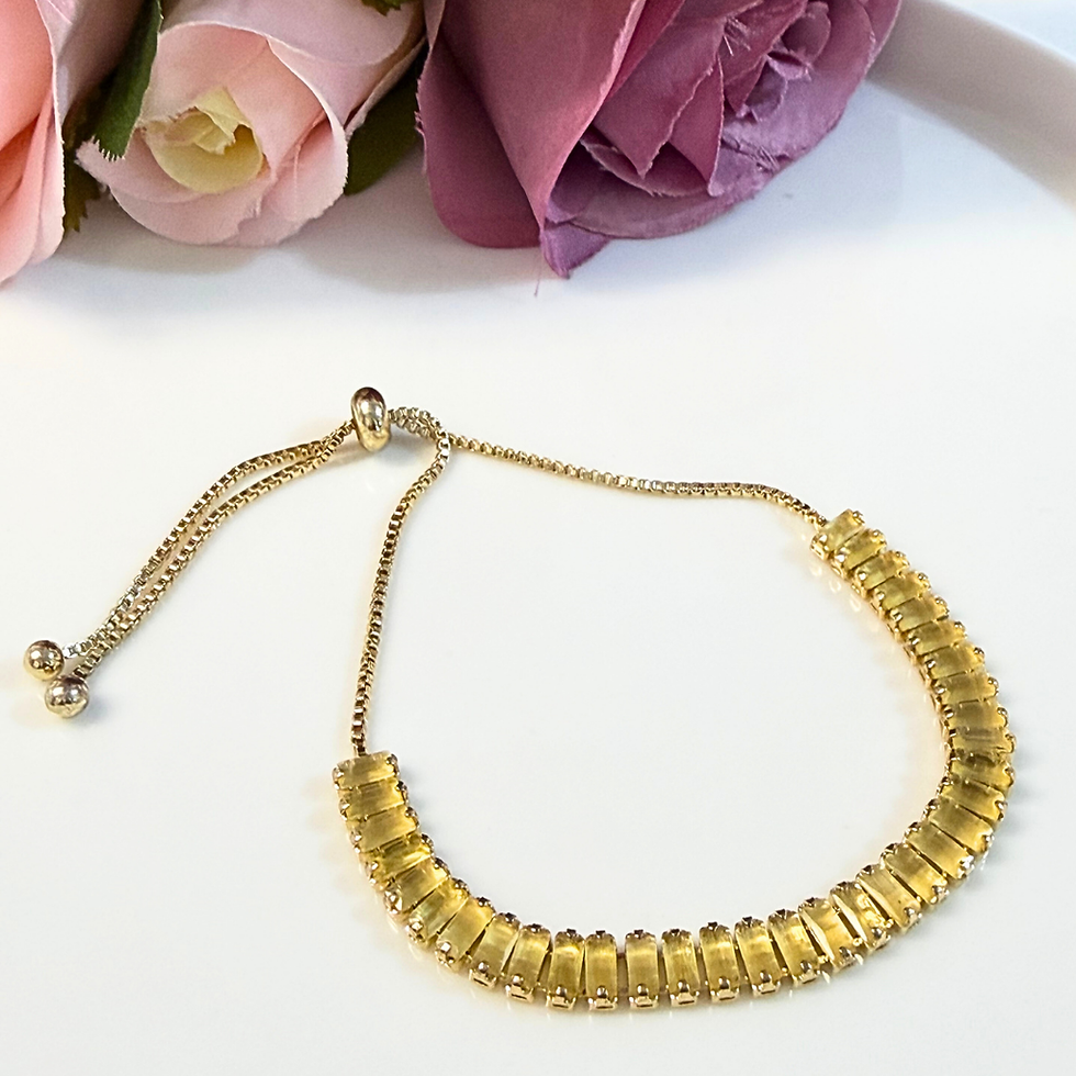 Miniatura: Pulsera Baguette Amarilla Ajustable