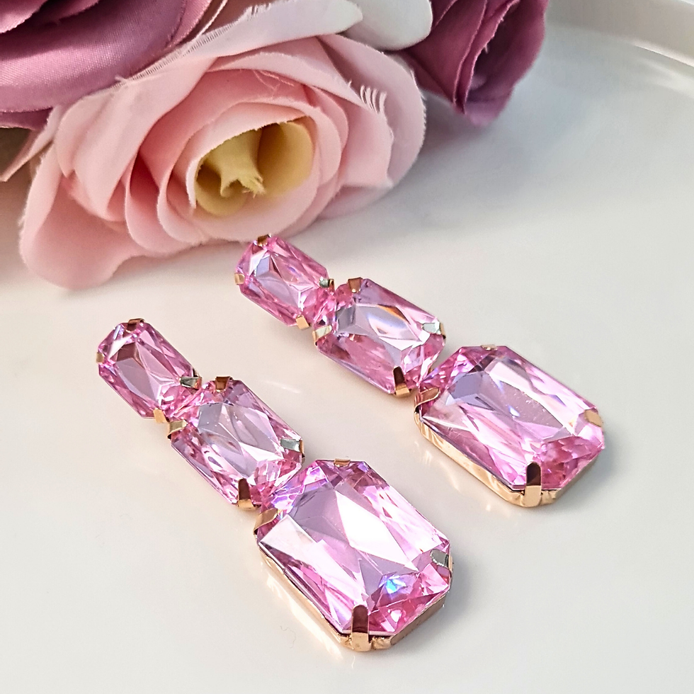 Miniatura: Aretes Cubo Rosa Pastel
