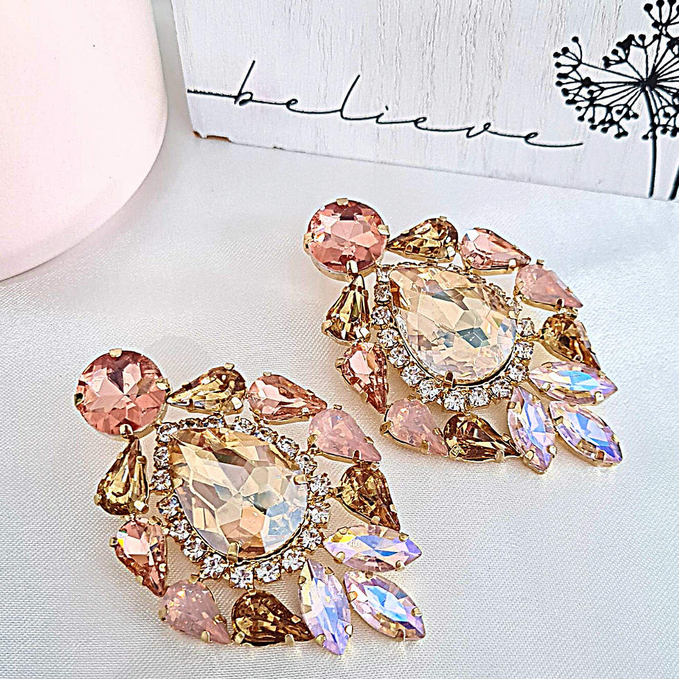 Arete Ruby Beige-Rose Gold