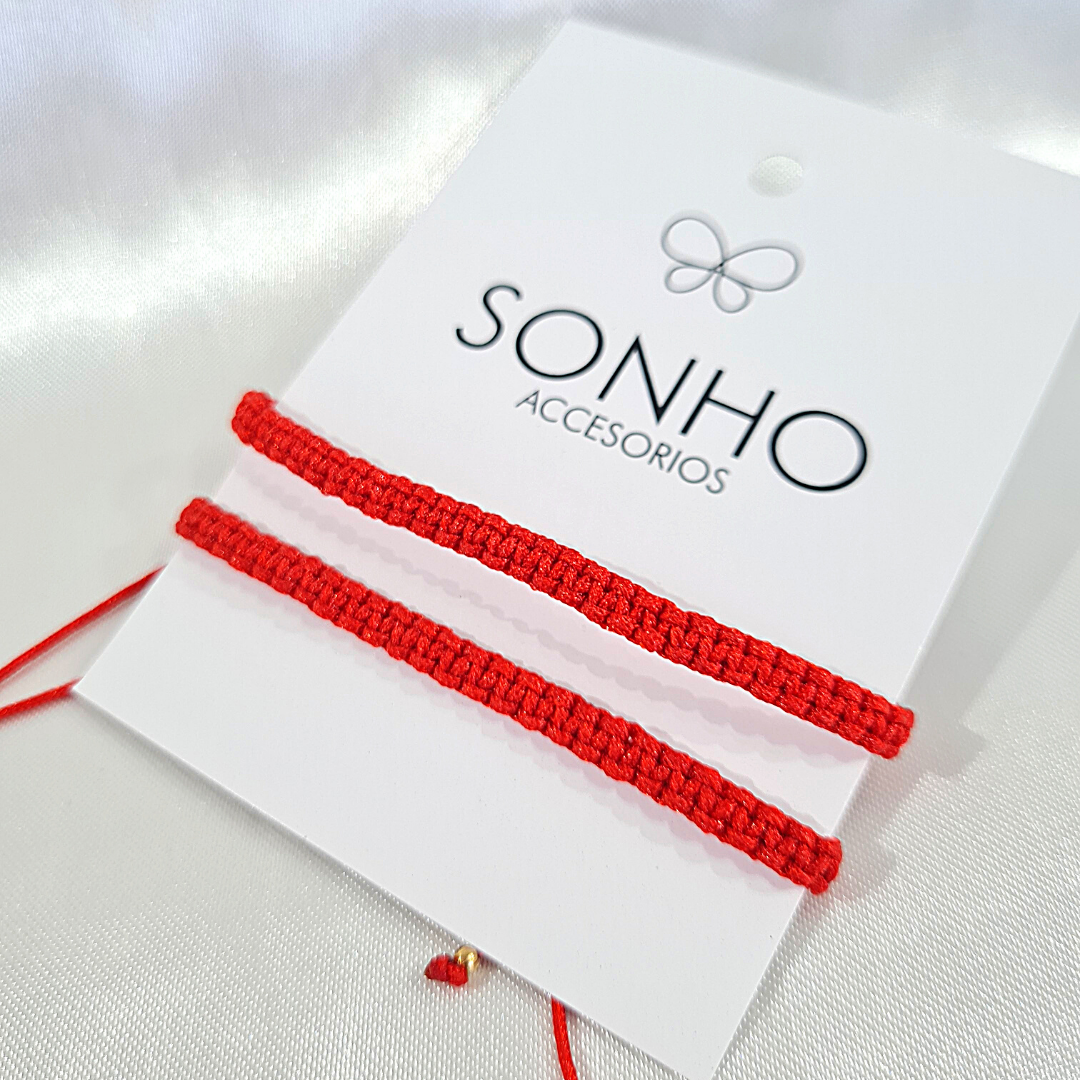 Pulsera tejida Hilo Rojo para parejas