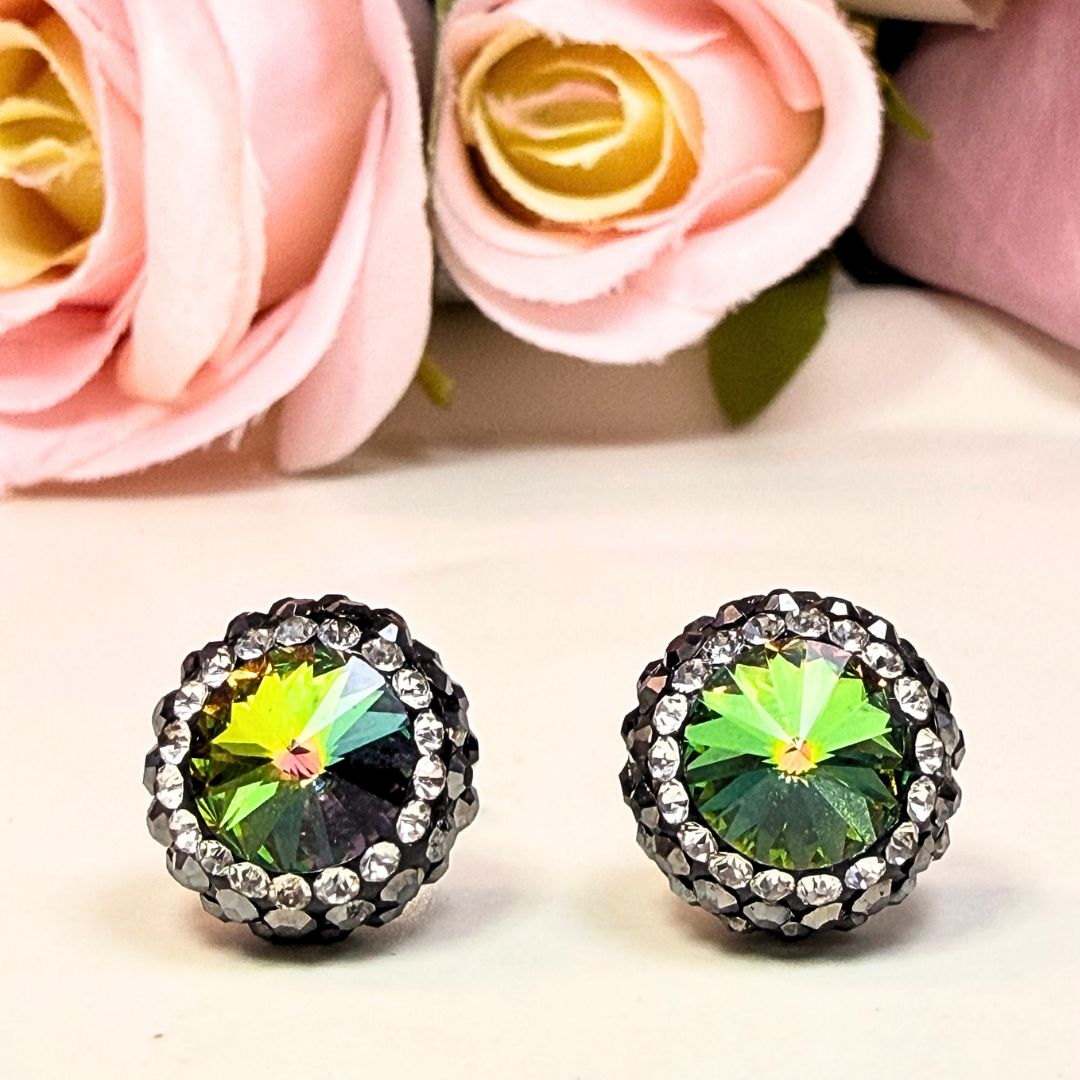 Aretes Marquesita Verde Tornasol