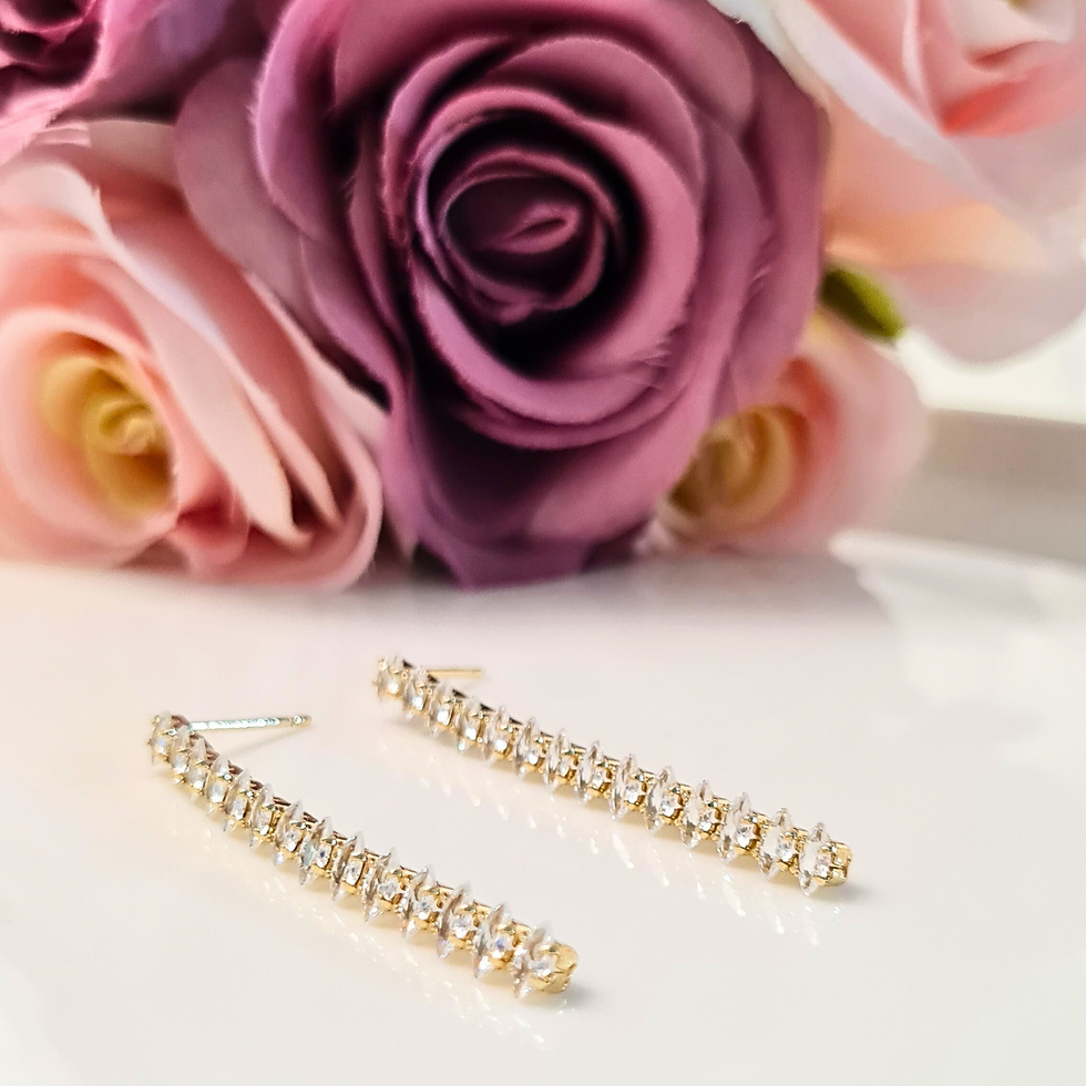Miniatura: Aretes Chapa de Oro Largo