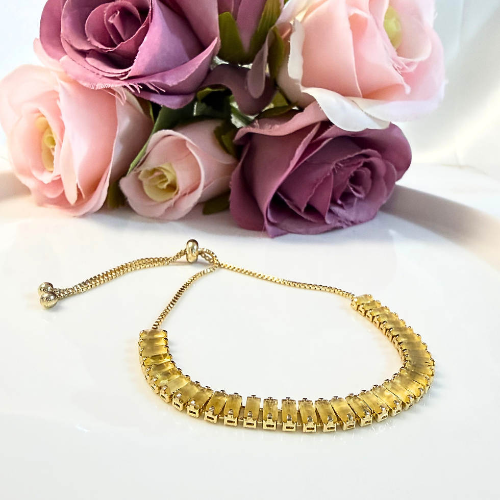Miniatura: Pulsera Baguette Amarilla Ajustable