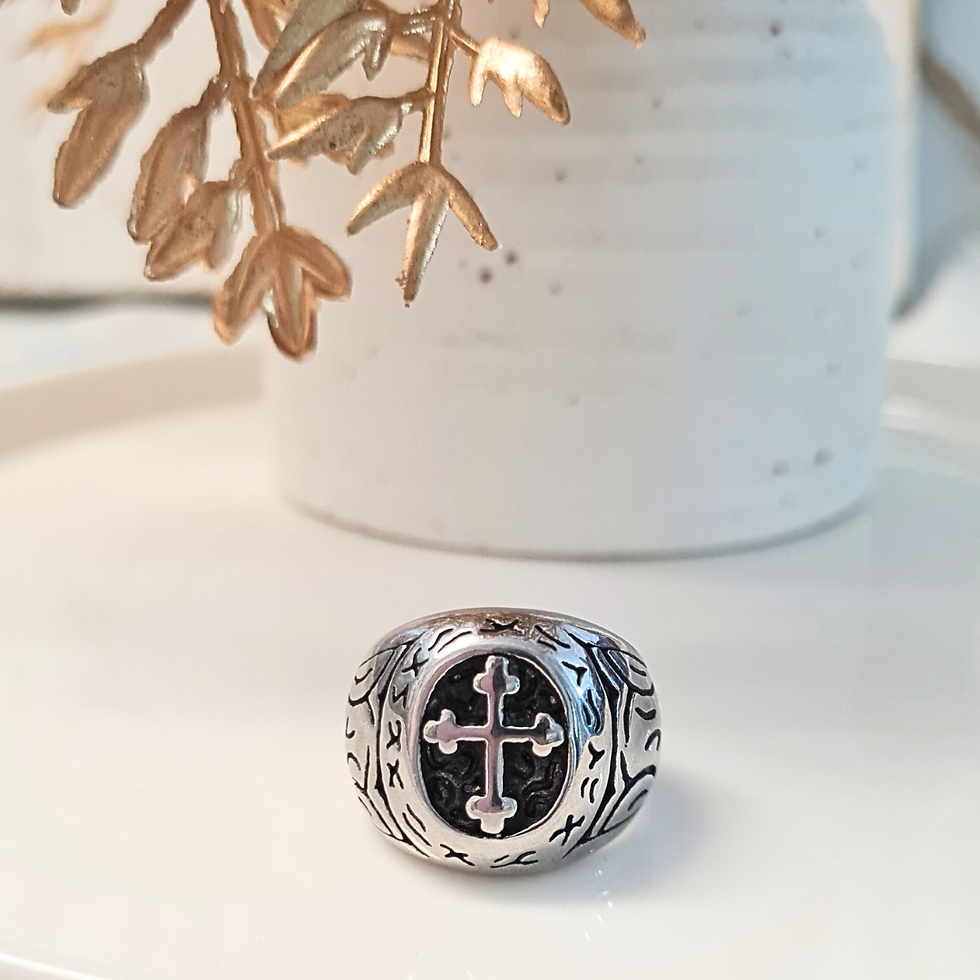 Miniatura: Anillo Cruz Plateado