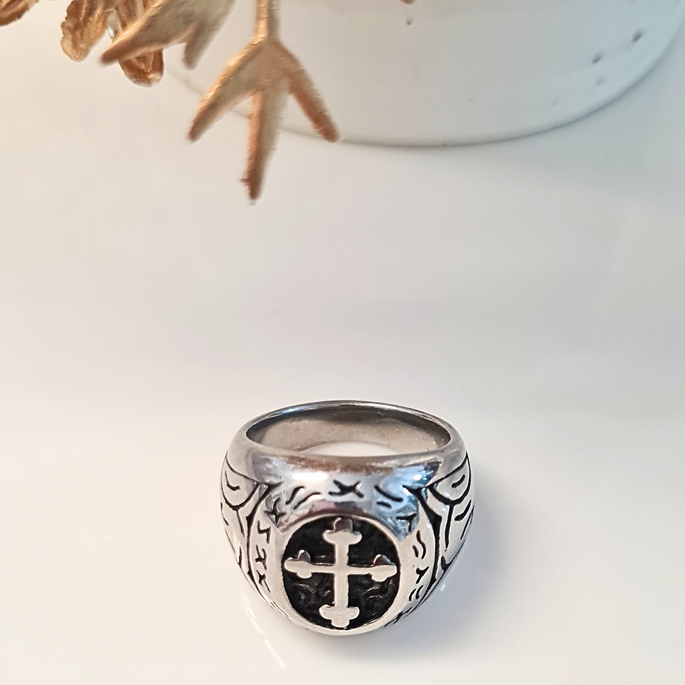 Miniatura: Anillo Cruz Plateado