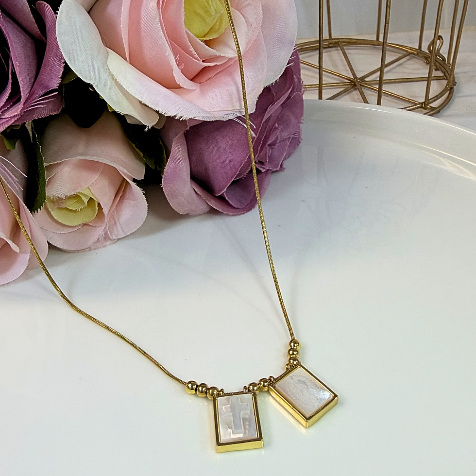 Miniatura: Collar Escapulario Dorado