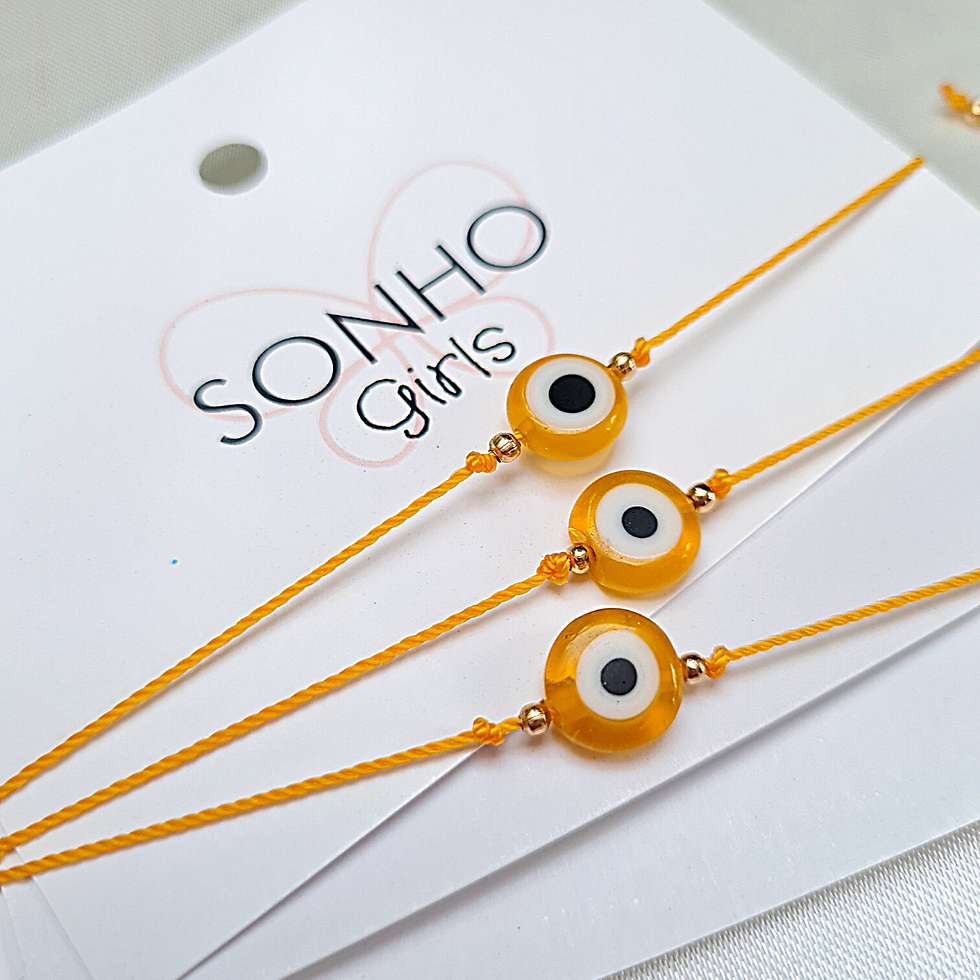 Miniatura: Pulsera hilo Amarillo Ojo Turco