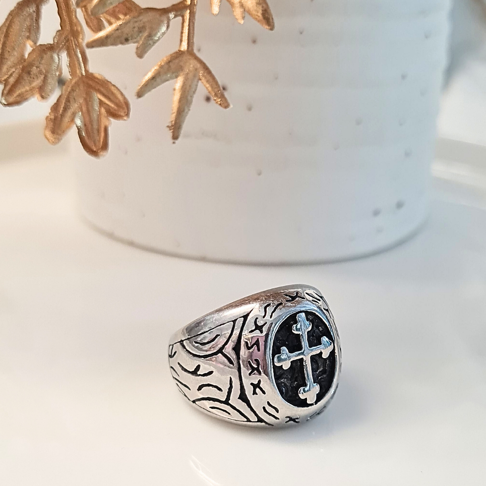 Miniatura: Anillo Cruz Plateado