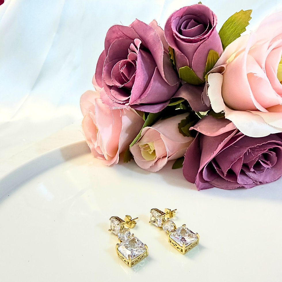 Miniatura: Aretes Zirconia Cuadrada