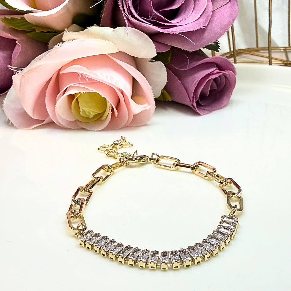 Miniatura: Pulsera Eslabón Baguette