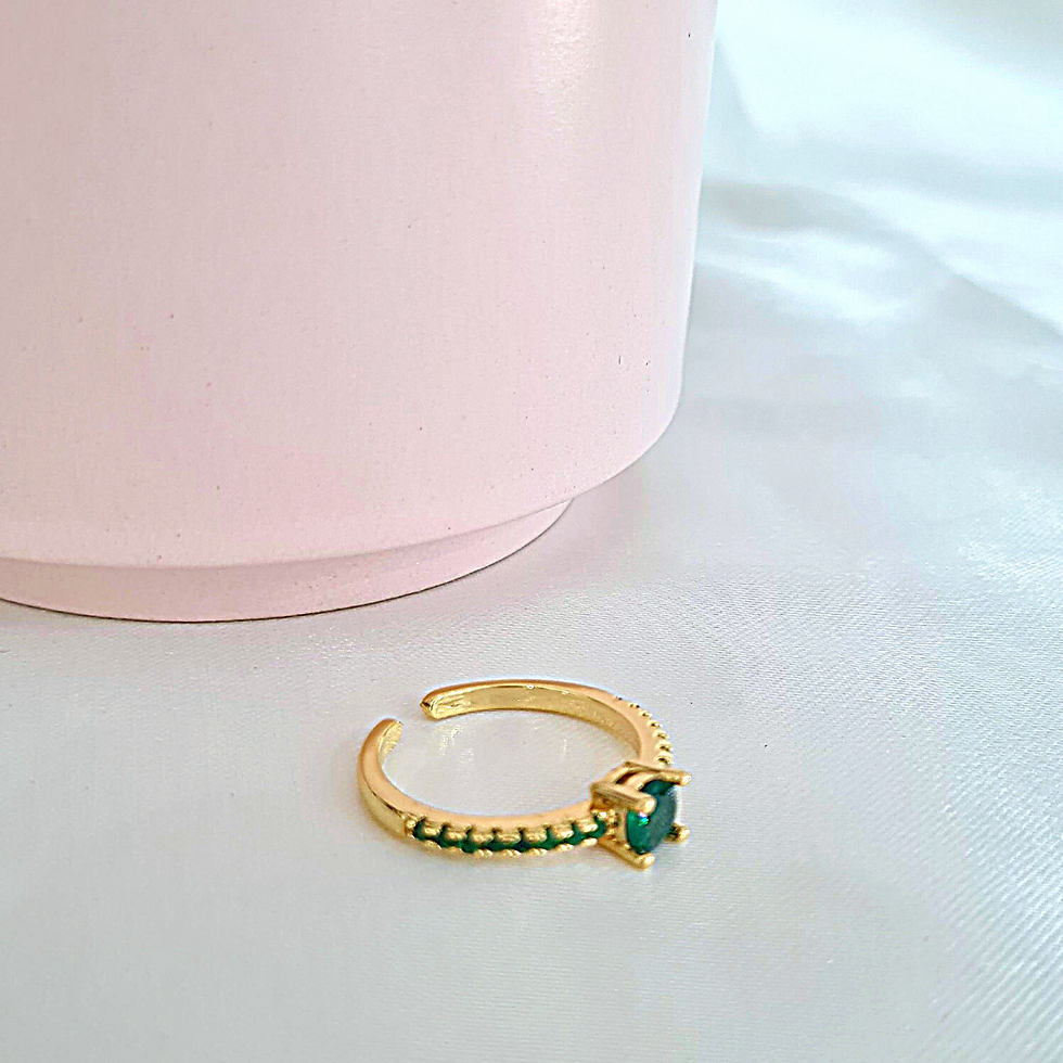 Miniatura: Anillo Solitario Verde Esmeralda