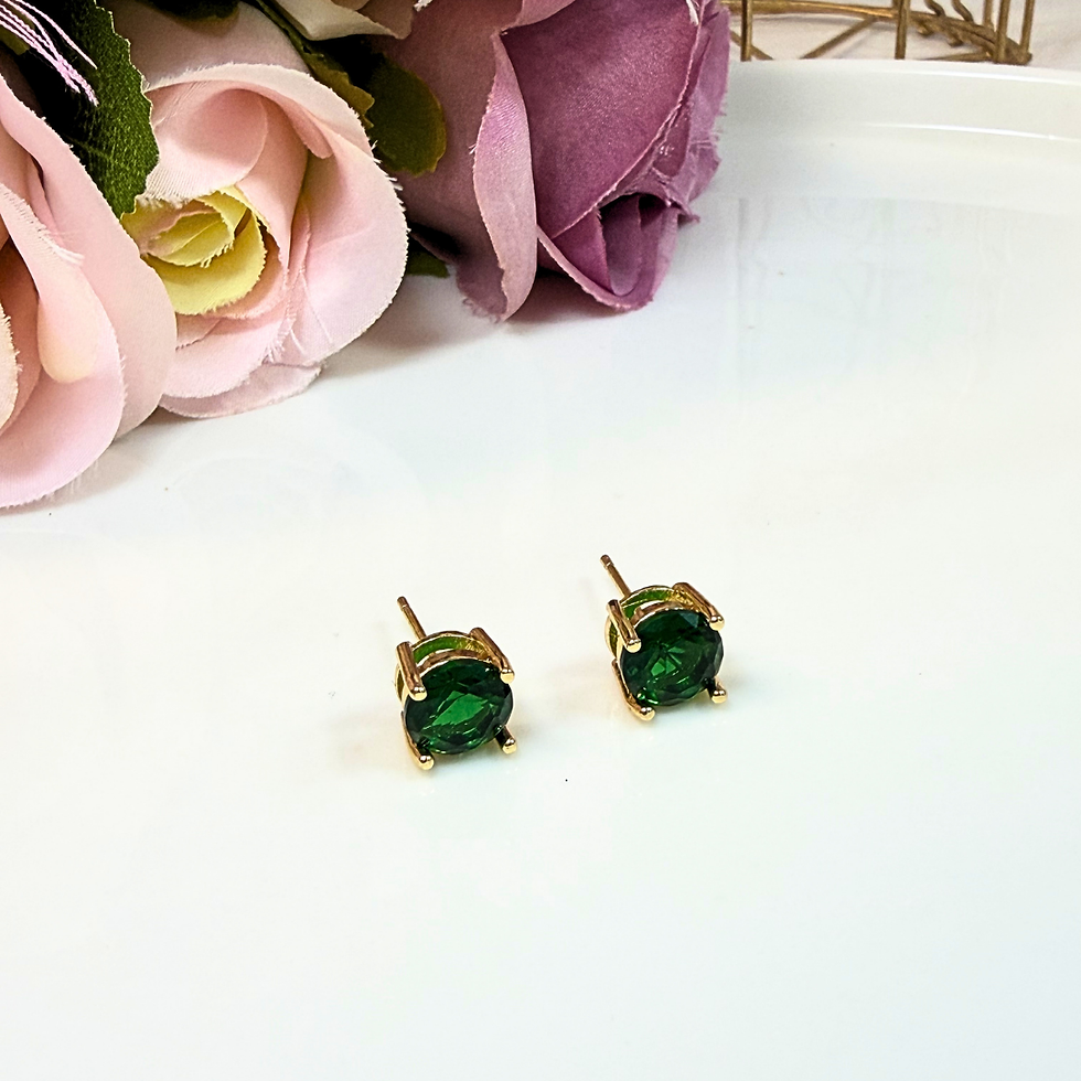 Miniatura: Aretes Zirconia Verde Esmeralda