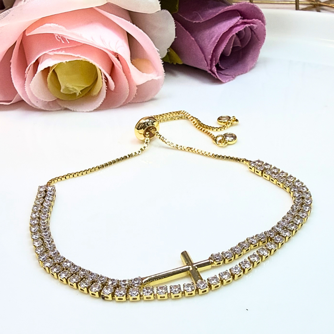 Pulsera Doble Cruz