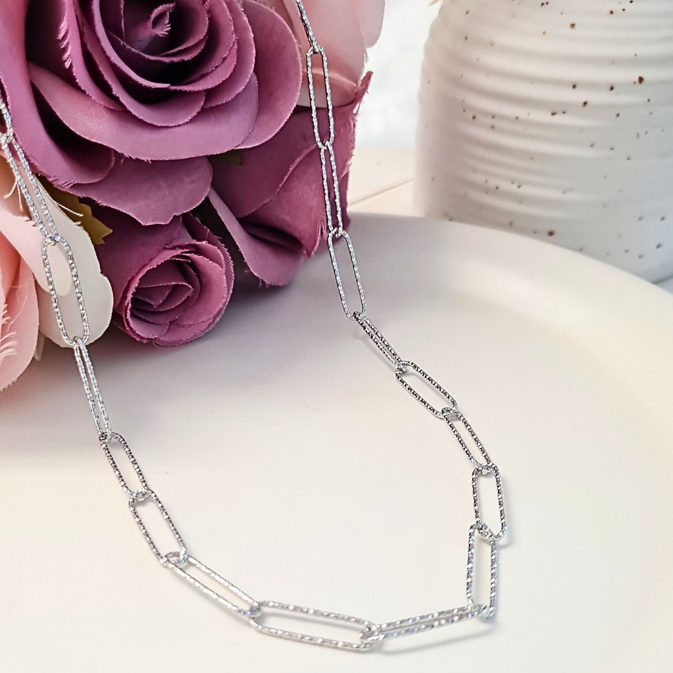 Miniatura: Cadena tipo Choker Plateada