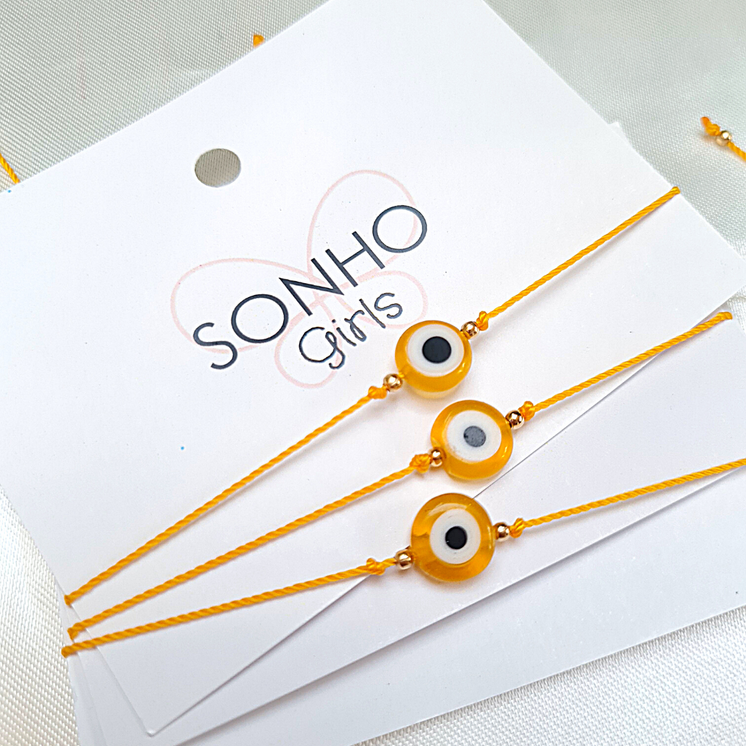 Pulsera hilo Amarillo Ojo Turco