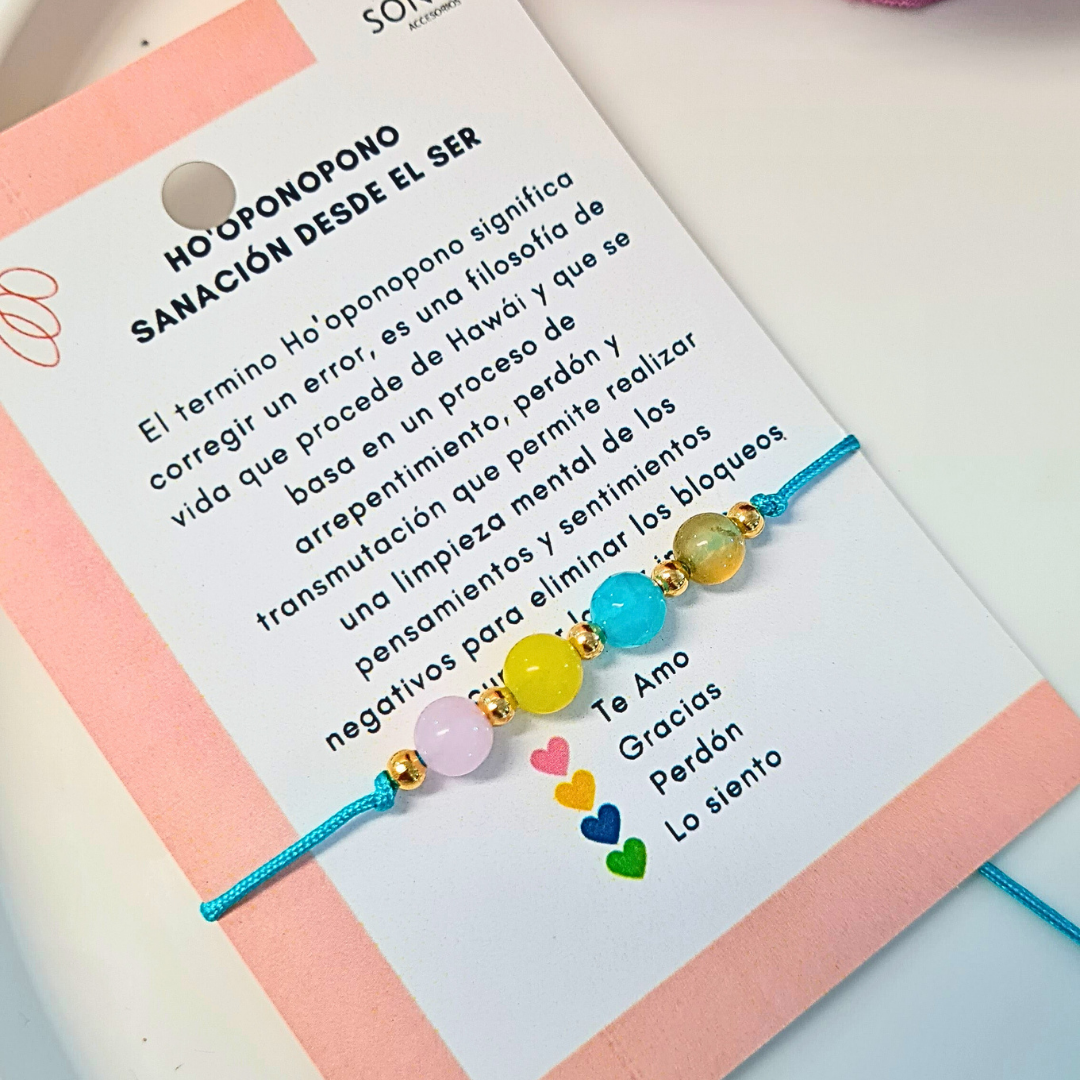 Pulsera Ho'oponopono hilo Azul