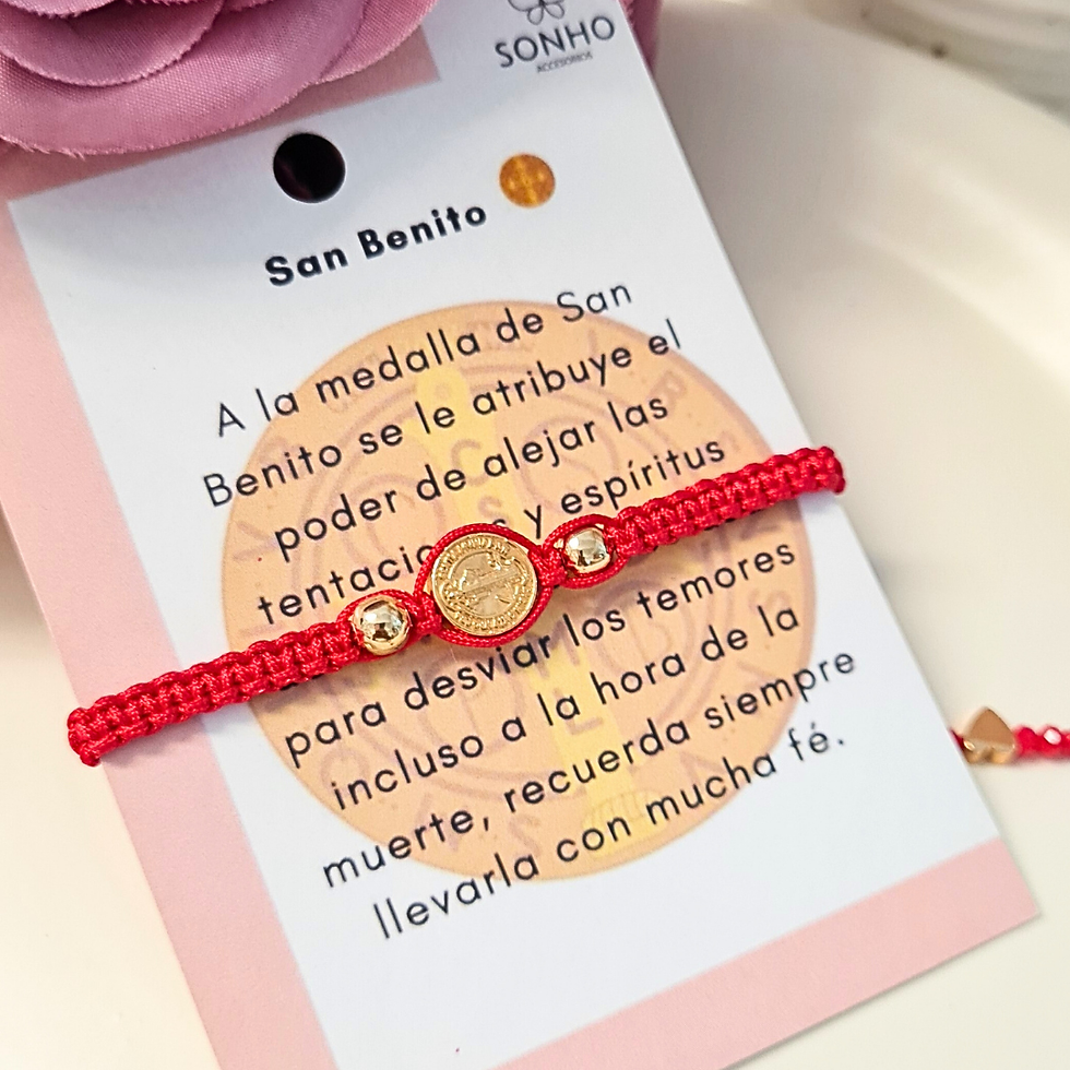 Miniatura: Pulsera San Benito tejida Roja