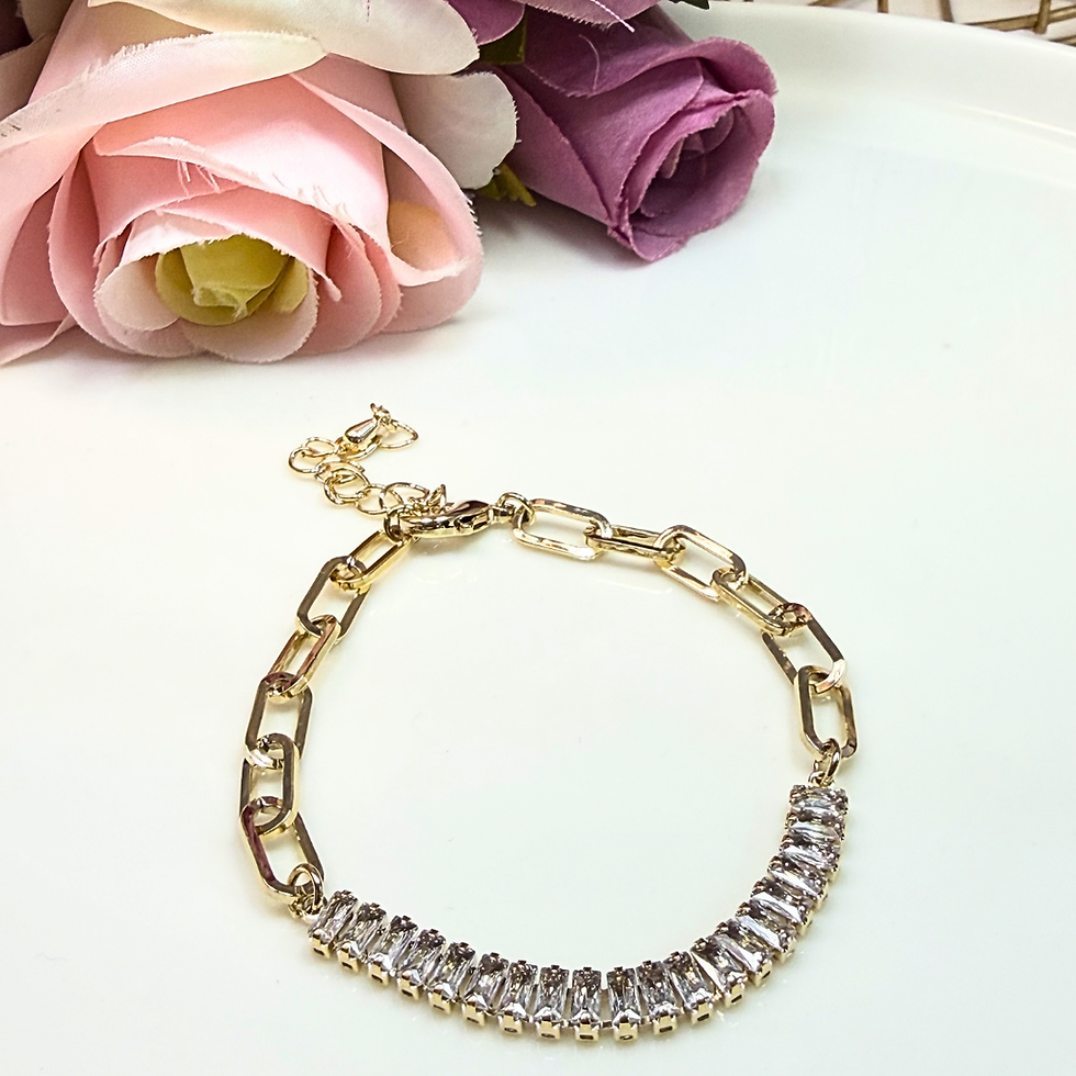 Miniatura: Pulsera Eslabón Baguette