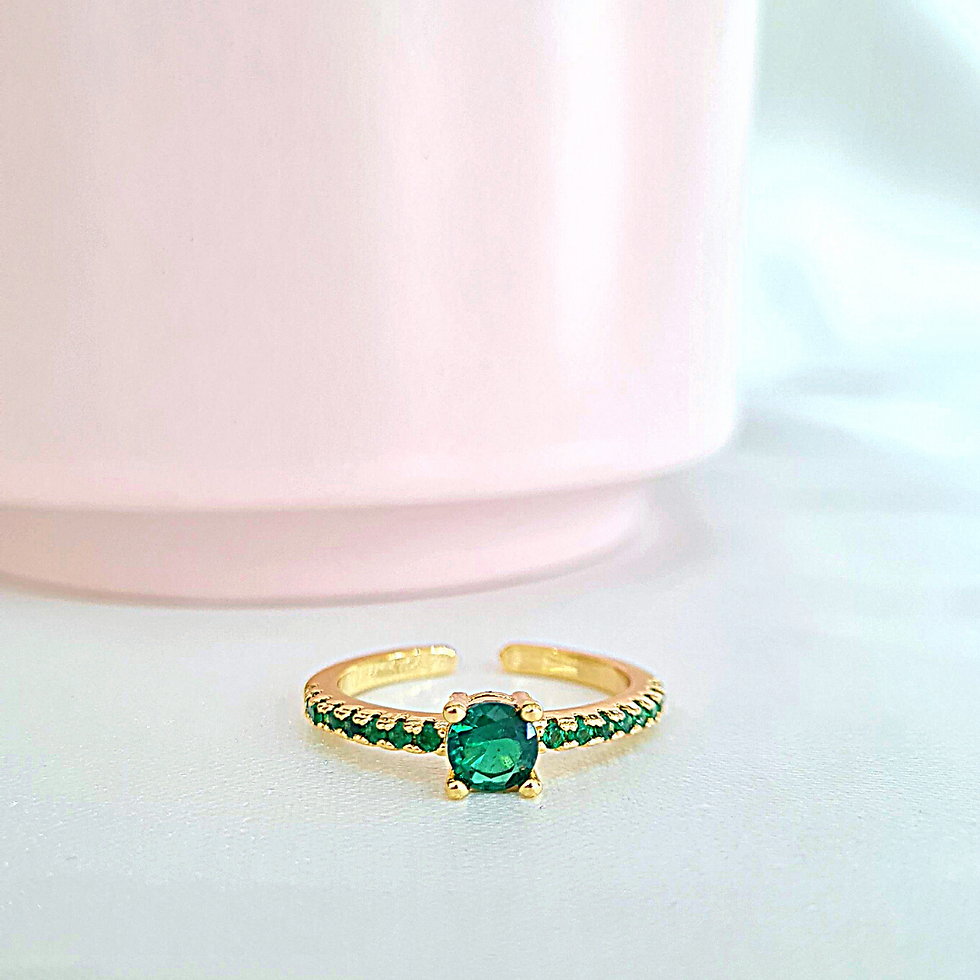 Miniatura: Anillo Solitario Verde Esmeralda