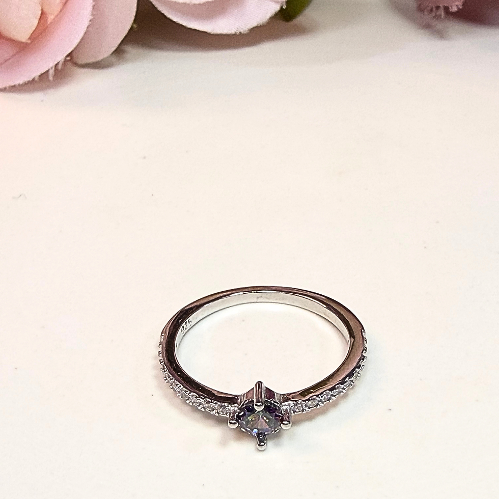 Miniatura: Anillo Solitario Lila Tornasol