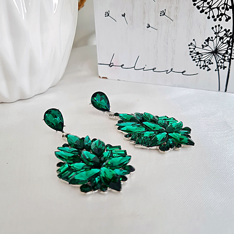 Miniatura: Aretes Danna Verde Esmeralda