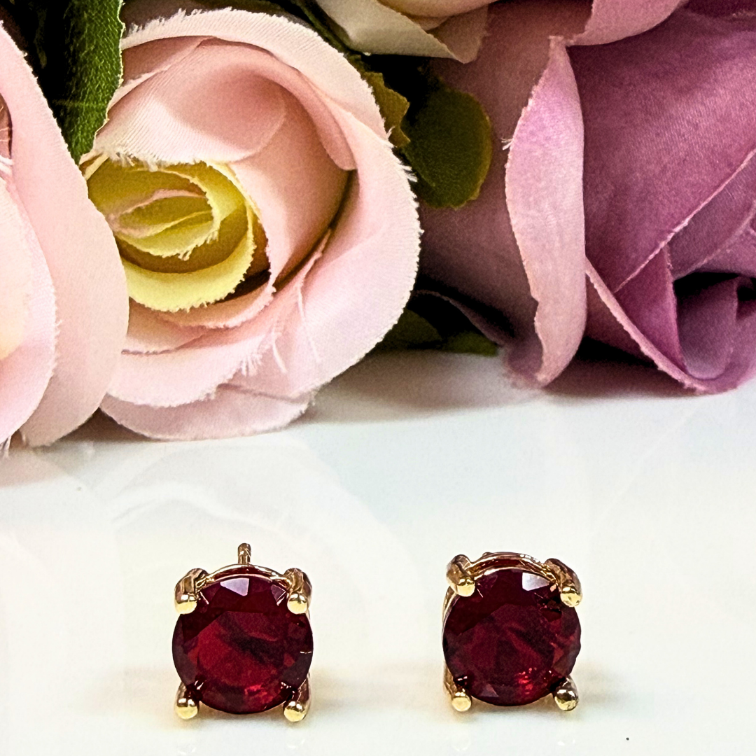 Aretes Zirconia Roja