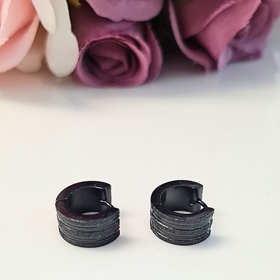 Miniatura: Arracada Negra Diamantada