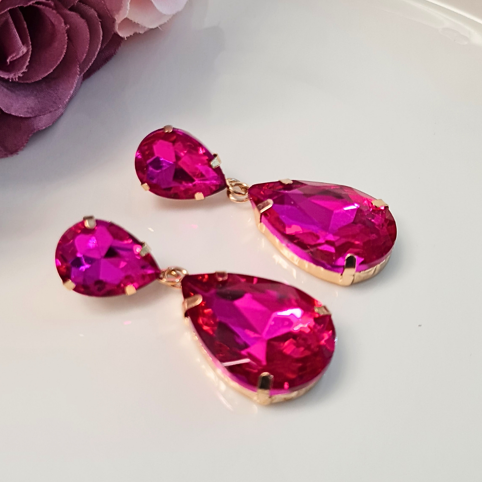 Miniatura: Arete Gota Magenta