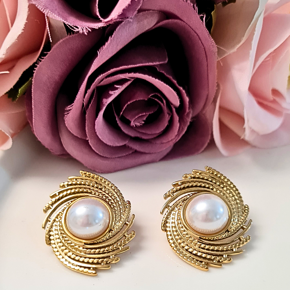 Miniatura: Arete Espiral con Perla