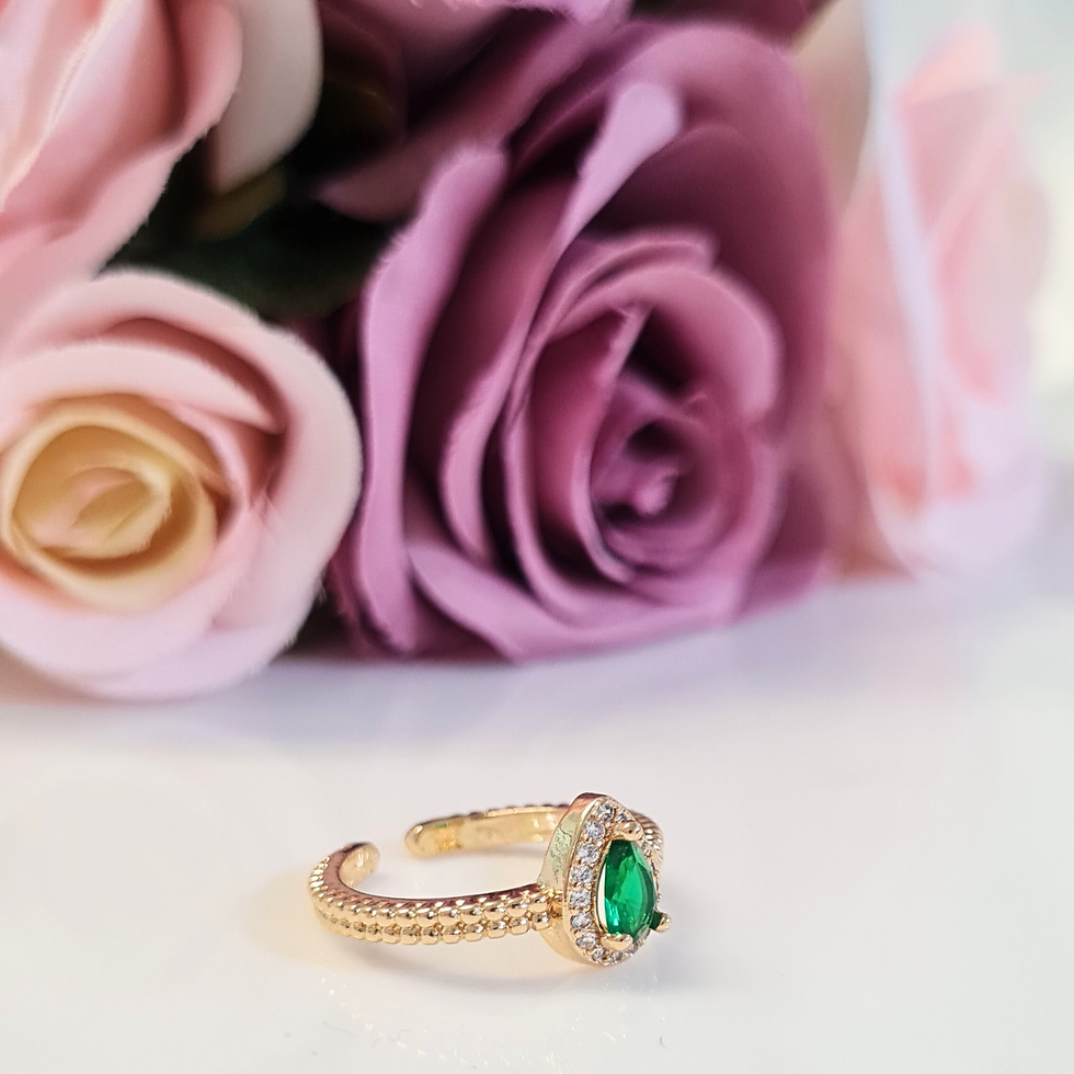 Miniatura: Anillo Gota Verde Esmeralda