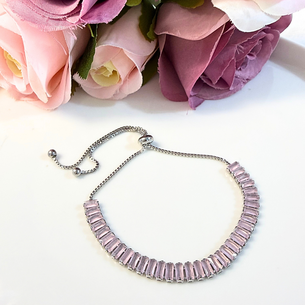 Miniatura: Pulsera Baguette Rosa Pastel Ajustable