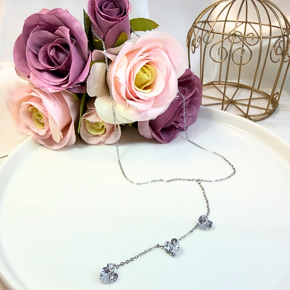 Miniatura: Corbatín Corazón Zirconia Plateado
