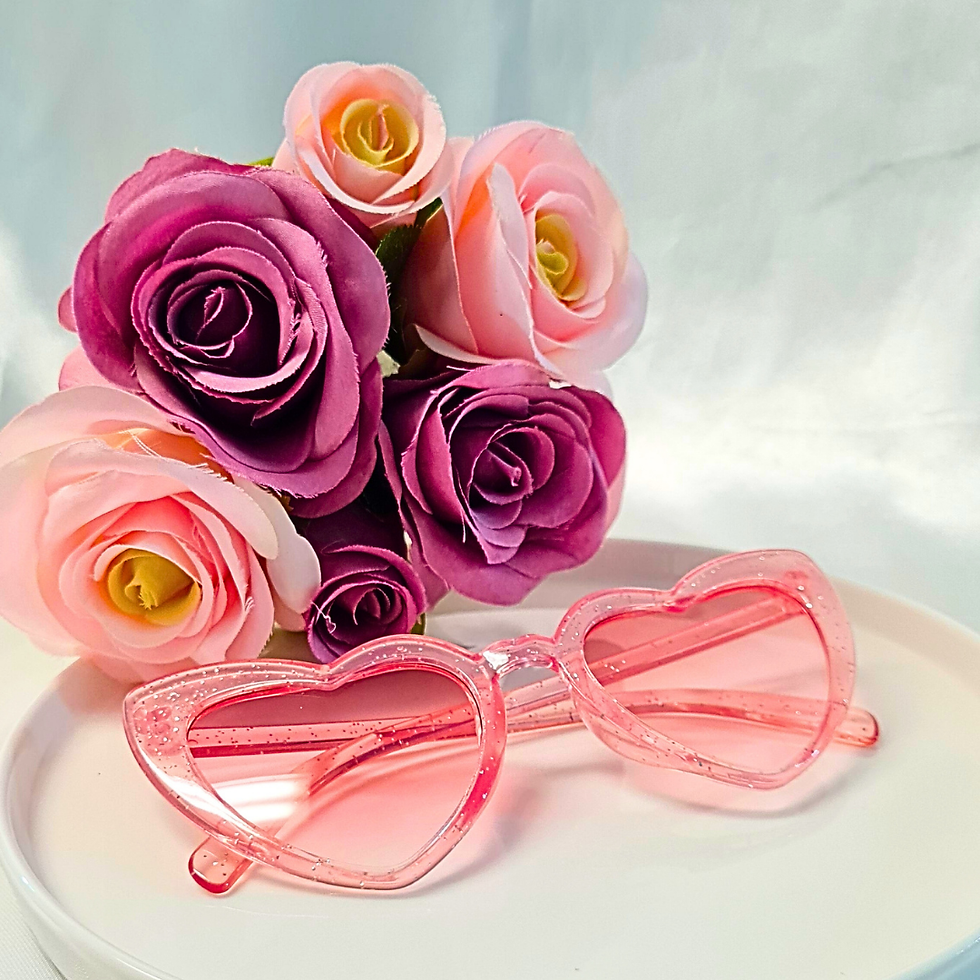 Miniatura: Lentes Corazón Rosa pastel Transparentes