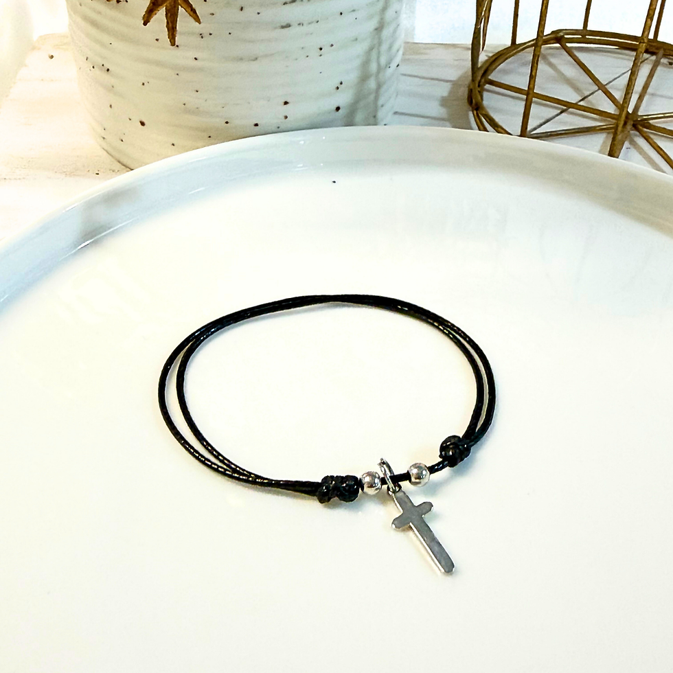Miniatura: Pulsera Negra Dije Cruz