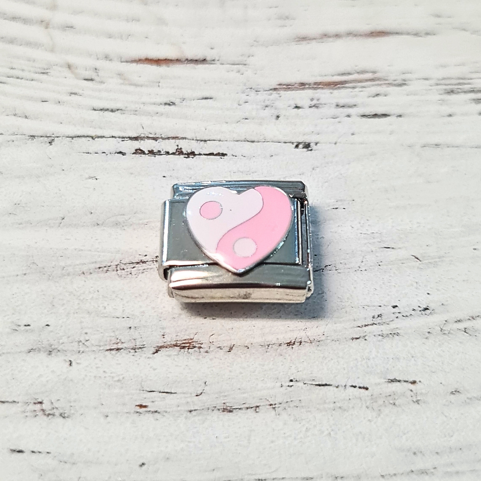 Miniatura: Dije "yin yang" Blanco - Rosa