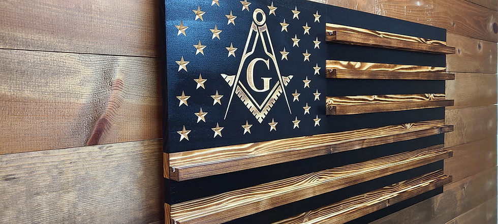 Thumbnail: Freemason Masonic Square and Compass Challenge Coin Display Flag, Holds 90-100