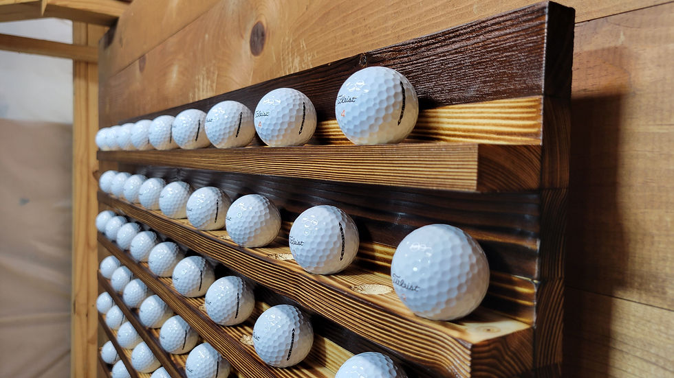 Thumbnail: Charred Wooden Golf Ball Display, Holds 108 Balls