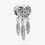 Miniatura: Openwork Heart & Three Feathers Dreamcatcher Charm