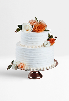 Two-tier floral cake