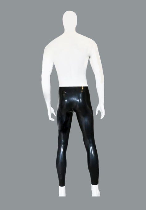 Thumbnail: Rubber Latex Leggings with Pouch Front Zip