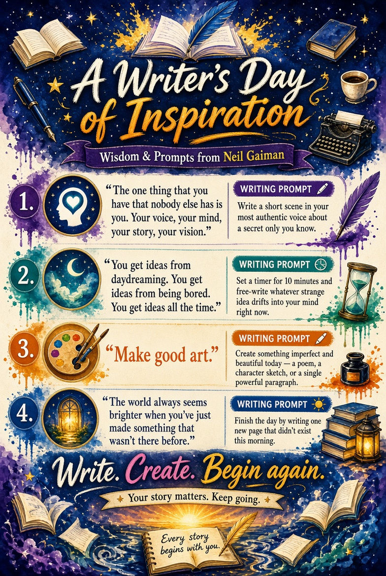 Inspiration, wisdom and writing prompts.