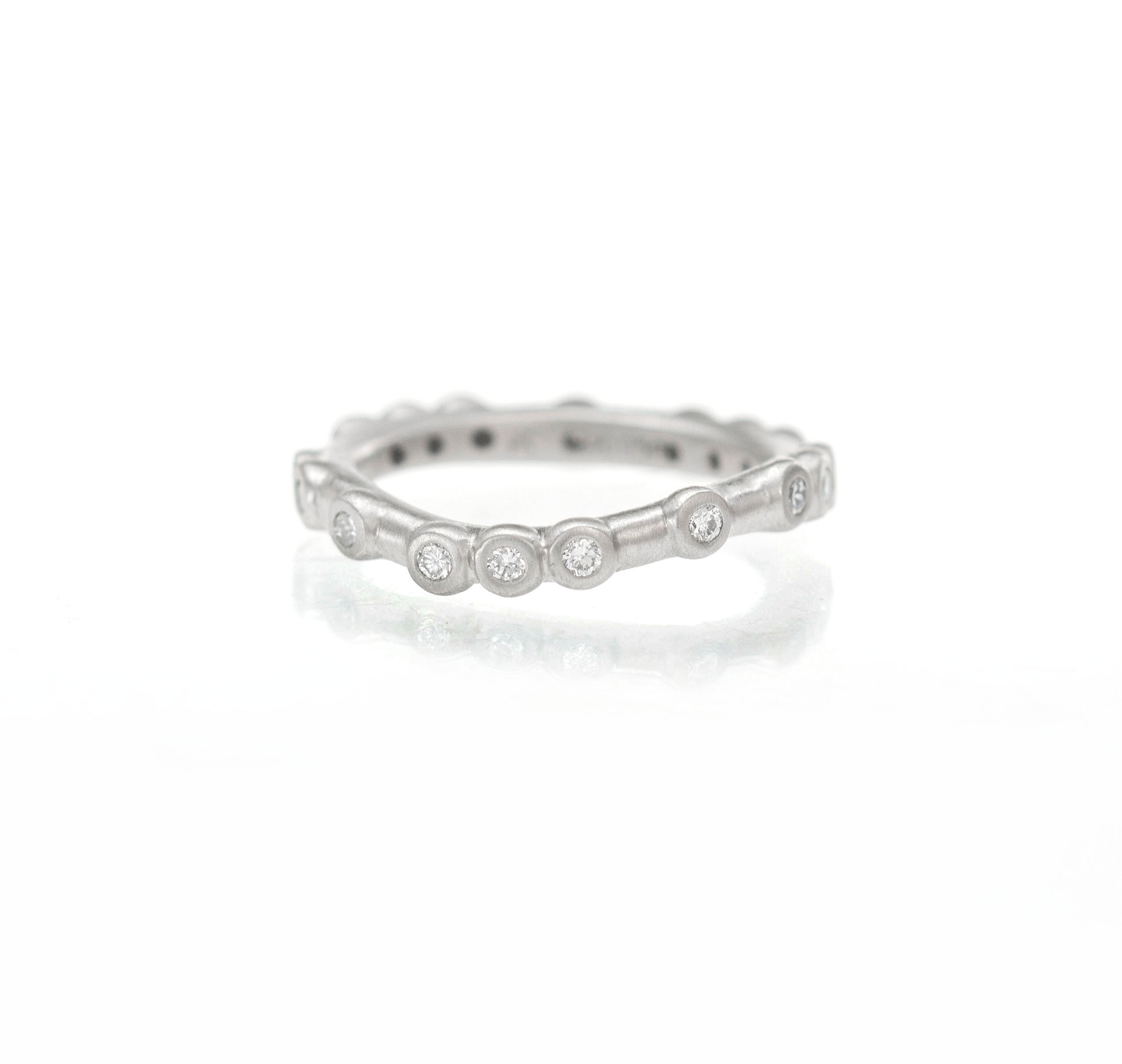 narrow random sparkles diamond eternity band in palladium