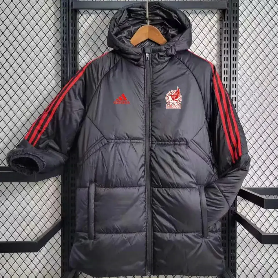 Mexico Black and Red Puffer Jacket