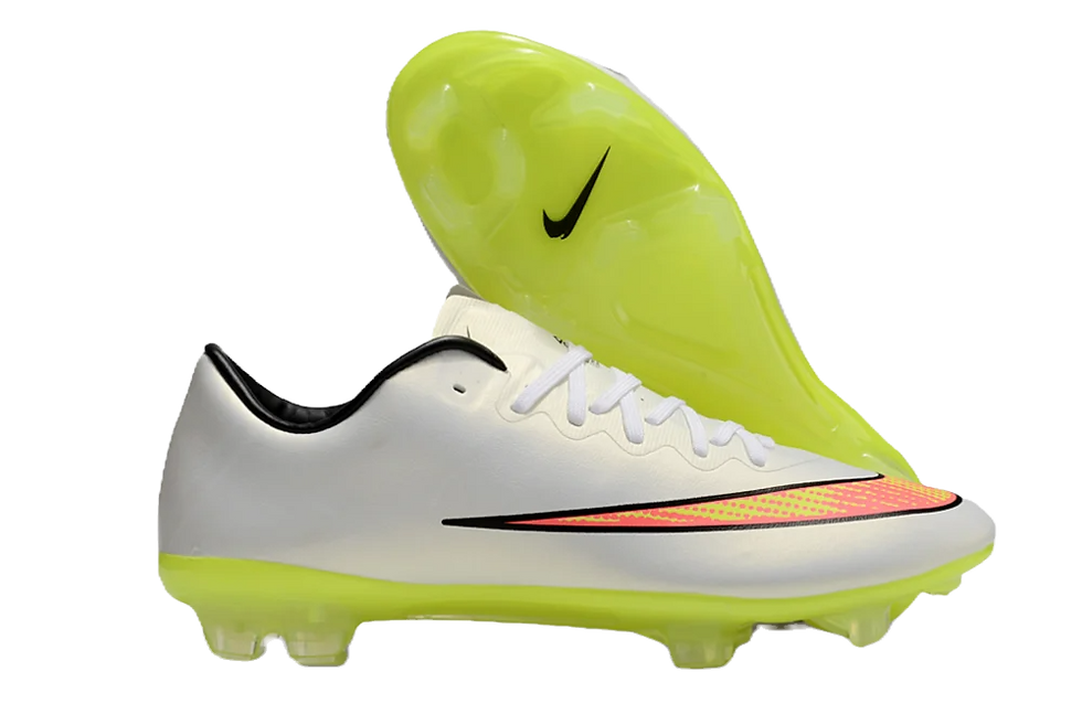 Nike Mercurial Vapor 10 FG Firm Ground Soccer Cleats - Beige/Red/Yellow