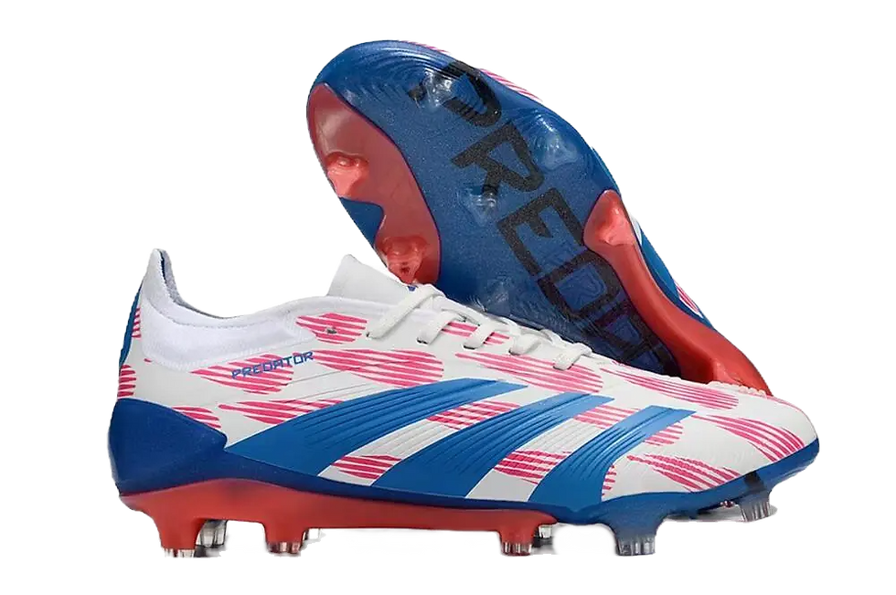 Adidas Predator Accuracy Elite FG Firm Ground Soccer Cleats - White/Pink/Blue