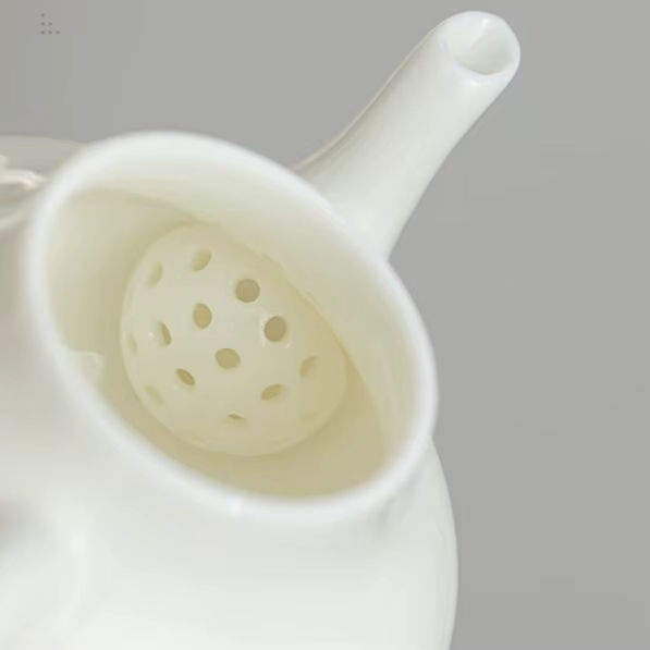 Thumbnail: Handmade White Porcelain Pear Teapot