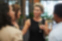 woman chatting at the bar